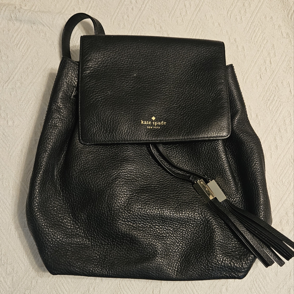 Kate Spade Pebbled Black Backpack